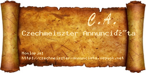 Czechmeiszter Annunciáta névjegykártya